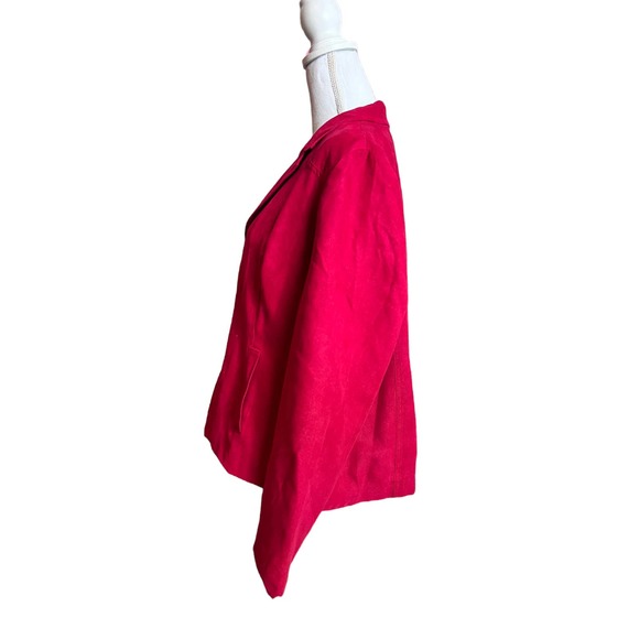 Studio Works women's‎ red blazer jacket zip front size 16 petite - Picture 3 of 5